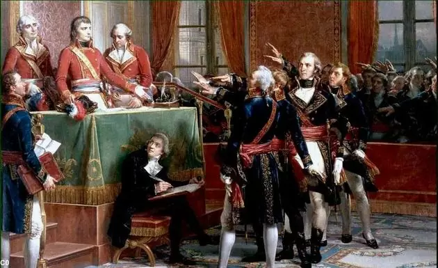 Série “A Revolução Francesa”: do Diretório ao golpe do 18 Brumário, o fim da revolução 4 Napoleão Bonaparte recebe o juramento das autoridades como Primeiro-Cônsul. Autor: Auguste Couder